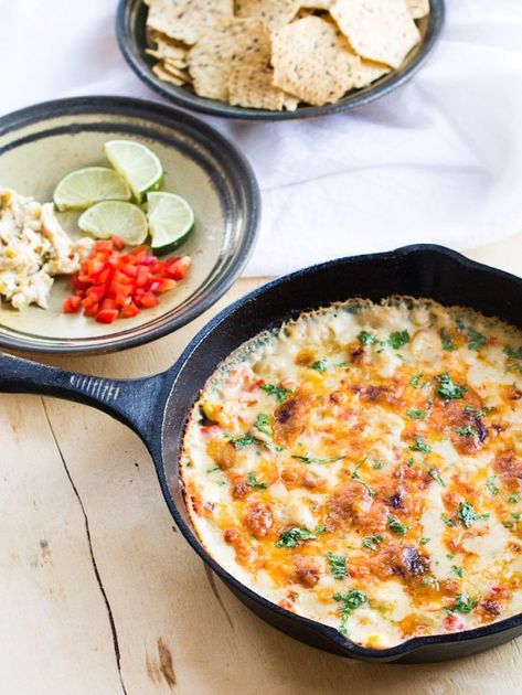 The 17 Easy Dips You Can Make in Your Trusty Cast Iron Skillet White Chicken Chili Dip, Chicken Chili Dip, Skillet Dip, Super Bowl Snack Recipes, Cast Iron Skillet Cooking, Chili Dip, Leftover Rotisserie, Leftover Chicken Recipes, Iron Skillet Recipes