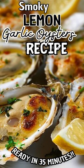 Smoky Lemon Garlic Oysters Easy Oyster Recipes, Garlic Butter Oysters, Recipes With Smoked Oysters, How To Cook Oysters Without Shell, Canned Oyster Recipes, Roasted Oysters Grill, Steamed Oysters On Stove, Grilled Oysters With Garlic Parmesan Butter, Lobster Pasta Recipe