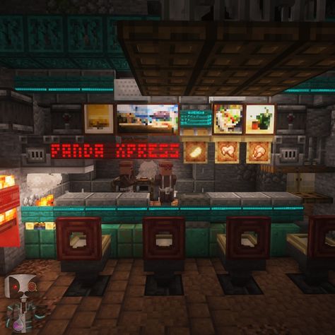 The Panda Xpress, my Randomcraft Season 2 Black Market Street Meat Shop.
#Minecraft #Randomcraft #Cyberpunk Minecraft Street Market, Minecraft Gas Station Interior, Underground Market Minecraft, Shopping District Minecraft, Minecraft Car Dealership, Minecraft Japanese Market, Minecraft Flea Market, Minecraft Convenience Store, Minecraft Butcher Shop Interior