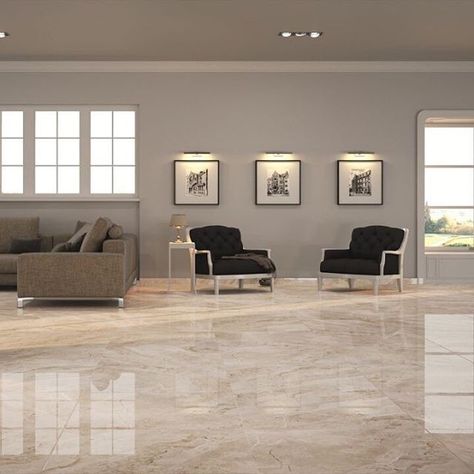 Tiles Design For Hall, Large Floor Tiles, Chic Living Room Design, Floor Tiles Design, Marble Flooring Design, Tile Floor Living Room, Hall Flooring, Contemporary Tile, Living Room Tiles