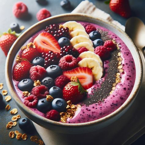 Berry Smoothie Bowl Smoothie Bowl Recipe Raspberry, Frozen Berry Smoothie Bowl, Chocolate Raspberry Smoothie Bowl, Berry Smoothie Bowl, Mixed Berry Smoothie Bowl, Food Illustration Art, Berry Smoothie, Food Illustration, Everyday Essentials