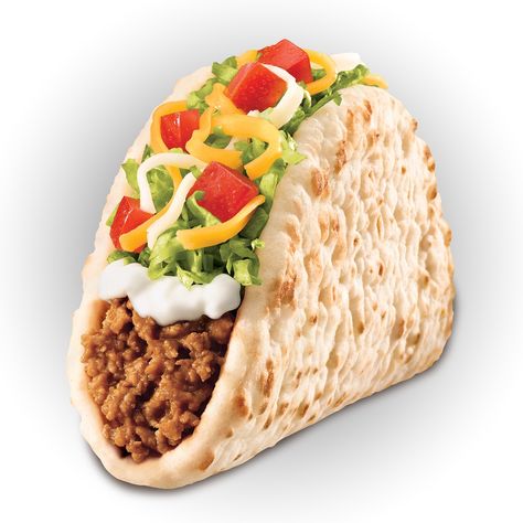 The Gordita Supreme is a member of the Gordita family of Taco Bell menu items. The Gordita Supreme contains beef, lettuce, tomatoes, sour cream, and the three-cheese blend on a pita-bread gordita shell. Once could be purchased at participating Taco Bell restaurants for $2.89 but now can only be purchased with a crunchy taco shell and nacho cheese in it, much to many customer’s dismay. Low Calorie Fast Food, Gorditas Recipe, Steak Taco, Meals Under 500 Calories, Nachos Supreme, Chicken Supreme, Under 300 Calories, How To Make Taco, Fast Food Items