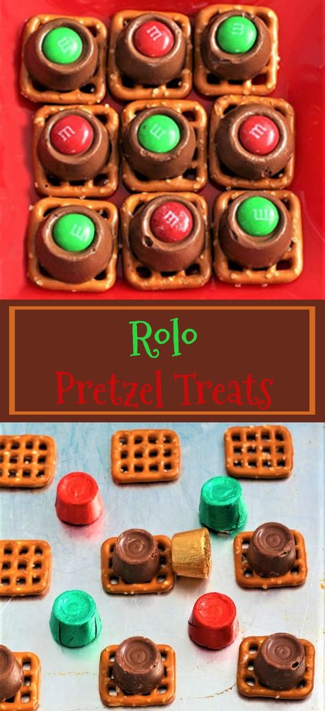 Roll Candy Pretzels, Turtle Rolo Pretzels, Pretzel Rolo M&m Recipe, Christmas Pretzel Rolo Treats, Christmas Cookies Rolo Pretzel, Christmas Rolo Pretzels, Rolls And Pretzels, Reindeer Pretzels With Rolos, Roll Pretzel Candy