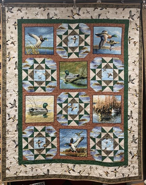 Duck Lake Hunting Quilt, Duck Quilt, Outdoor Quilt, Deer Quilt, Wildlife Quilts, Window Quilt, Quilt Panels, Panel Quilt Patterns, Attic Window