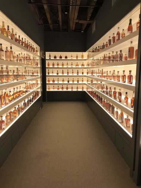 Kentucky Bourbon Collection at the Frazier History Museum in Louisville, Kentucky. Liquor Collection Display, Luxury Liquor Store, Whiskey Collection Display, Bottle Shop Design, Liquor Store Aesthetic, Liquor Store Design Interiors, Liquor Store Design, Wine Store Display, Wine Collection Display