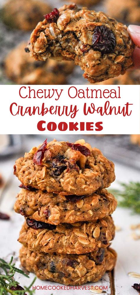 Oatmeal Cranberry Nut Cookies, Cranberry Walnut Oatmeal Cookies Jasons Deli, Oatmeal Raisin Walnut Cookies Recipes, Oatmeal Cranberry Walnut Cookies, Oatmeal Cranberry Pecan Cookies, Cranberry Walnut Cookies, Cranberries Recipes, Cookie Biscuits, Cranberry Oatmeal Cookies