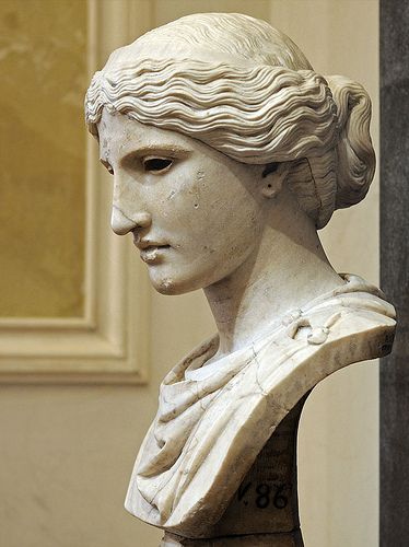 Head of a goddess. Saint-Petersburg, The State Hermitage M… | Flickr Greek Statue Hair, Greek Woman Side Profile, Greek Facial Features, Greek Features, Greek Face, Greek Nose, State Hermitage Museum, Greek Beauty, Ancient Greek Sculpture