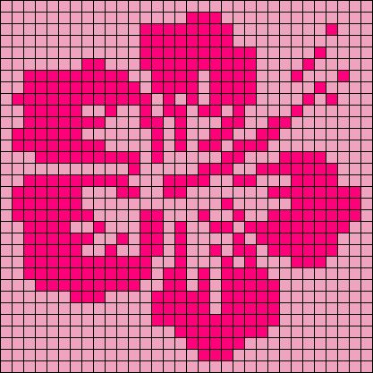 Alpha pattern #167932 variation #341768 | BraceletBook Flower Graph Pattern, Pink Alpha Pattern, Alpha Patterns Flower, Crochet Alpha Pattern, Crochet Fits, Carpet Crochet, Pixel Grid, Lego Activities, Graph Crochet