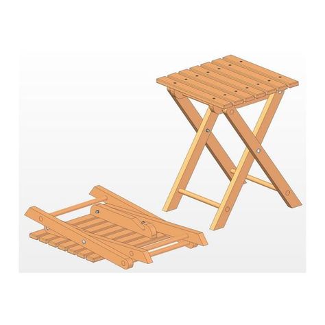 Folding stool plan Folding Wooden Stool, Simple Stool, Free Furniture Plans, Collapsible Stool, Camping Stool, Woodworking Plans Beginner, Make A Table, Woodworking Joints, Free Furniture