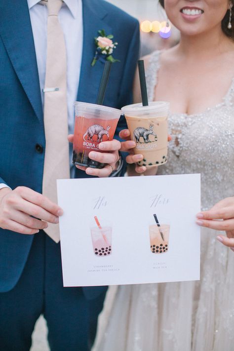 Personalized Drinks Wedding, Boba Tea Wedding, Bubble Tea Wedding Bar, Bubble Tea Station Wedding, Boba Tea Bar Wedding, Bubble Tea Wedding, Wedding Bubble Tea, Wedding Boba, Wedding Boba Bar