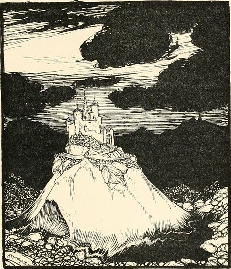 Golden Castle, The Brothers Grimm, Fairy Tale Illustration, Arthur Rackham, Brothers Grimm, Grimm Fairy Tales, Fairytale Illustration, Vintage Fairies, Fairytale Art