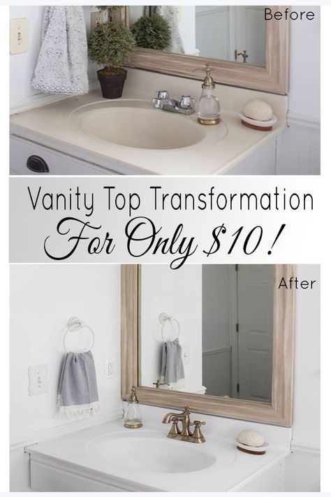 Transform Your Bathroom With Sink Paint - The Honeycomb Home Paint Sink, Sink Paint, Redo Bathroom, Bathroom Revamp, Door Shelf, Countertops Bathroom, Budget Bathroom Remodel, Southern House, Scandinavian Bathroom