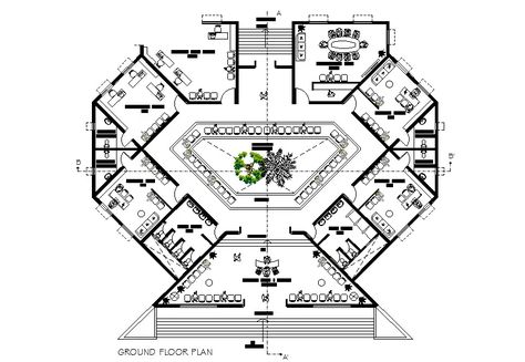 Plan of college admin office is given in this Autocad drawing file. This is G+2 college building. Admin Plan Architecture, Admin Building Design, Admin Block Design Architecture, Office Building Layout Plan, College Layout Floor Plans, College Campus Design Concept, Admin Office Floor Plan, College Design Architecture Plan, Architecture College Plan