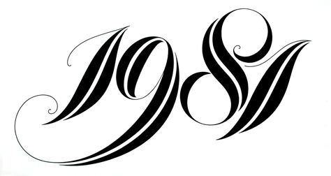 Lettering synopsis 1980—1995 on Behance 1985 Tattoo, Tattoo Number Design, 1981 Tattoo, 1995 Tattoo, Typography Numbers, Number Tattoo Fonts, Tattoo Number, Font Numbers, Numbers Typography