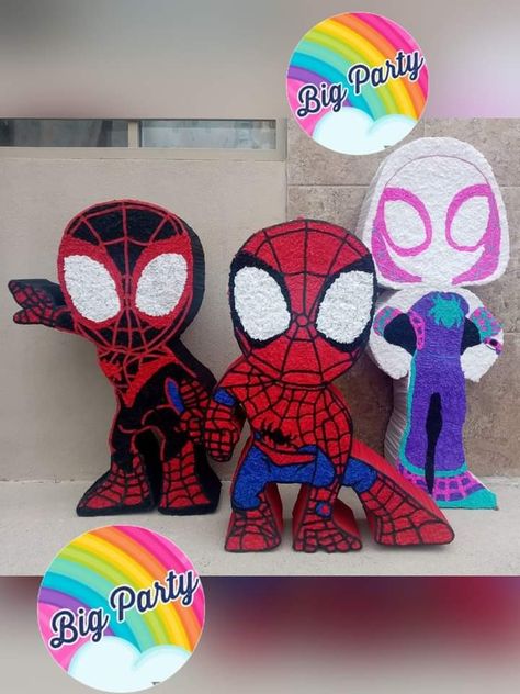 Técnica nube Spidey And Friends Pinata, Spidey And His Amazing Friends Piñata, Ghost Spider Piñata, Spidey Pinatas, Friends Party Ideas, Spiderman And His Amazing Friends, Spidey Birthday, Spider Party, Spiderman Birthday Party Decorations