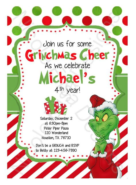 This invitation is perfect for your Grinchams Wholiday Party! Invitation is a digital download. Each invitation is custom designed to fit your needs. Invitation Download includes Invitation, Cover, and Insert. Invitation are 5x6.5 Directions: Click the link above that says Request Grinch Stole Christmas Party, The Grinch Christmas Party, Whoville Party, Grinchmas Party, Grinch Birthday, Third Birthday Invitations, Grinch Christmas Party, The Grinch Christmas, Christmas Party Invitation Template