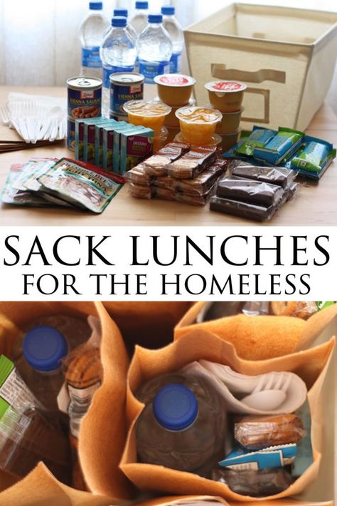 3 Ways to Help Feed the Hungry (in your community) Fccla Projects Community Service, Ways To Give Back To The Community, Sack Lunches, Homeless Bags, Homeless Care Package, Pack Lunches, Outreach Ideas, Community Service Ideas, Charity Work Ideas