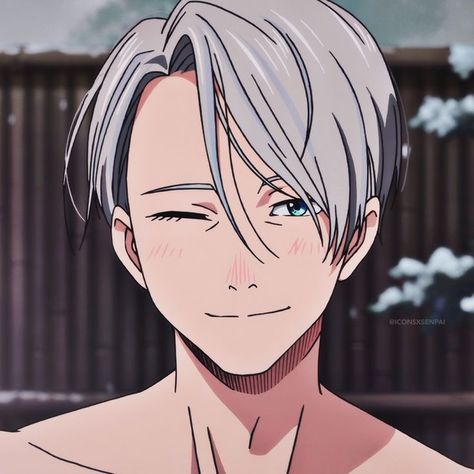 Viktor Nikiforov Icon, Yuri On Ice Victor, Viktor Nikiforov, Victor Nikiforov, Yuri On Ice, Aesthetic Icon, Anime, Blue