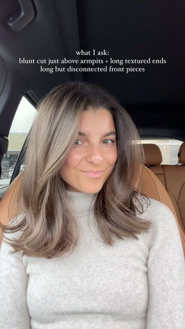 Viviane Audi on Instagram: "such a good length + still have a decently long ponytail! #haircutinspo" Medium Everyday Hairstyles, Medium Length Haircut What To Ask For, Mid Length Professional Hairstyles, Long Bob Hairstyles Brown Hair, Short Blended Layers, Chic Shoulder Length Hairstyles, Hair Up With Long Bangs, Medium Brown Hair With Face Frame, Viviane Audi Haircut