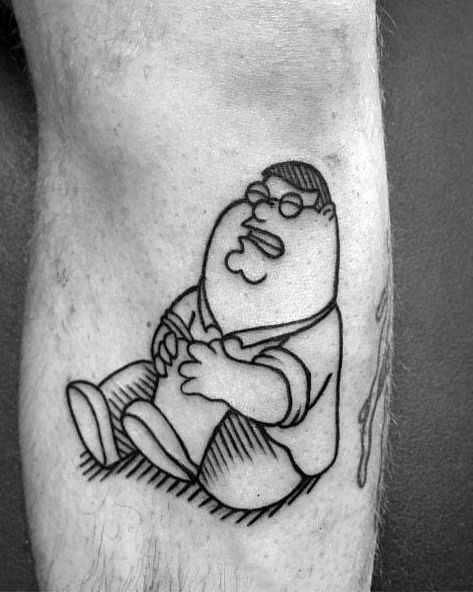 Peter Griffin Tattoo, Family Guy Tattoo, Flash Cartoon, Tom And Jerry Drawing, Griffin Tattoo, Simpsons Tattoo, Evil Tattoo, Cool Chest Tattoos, Spine Tattoos For Women