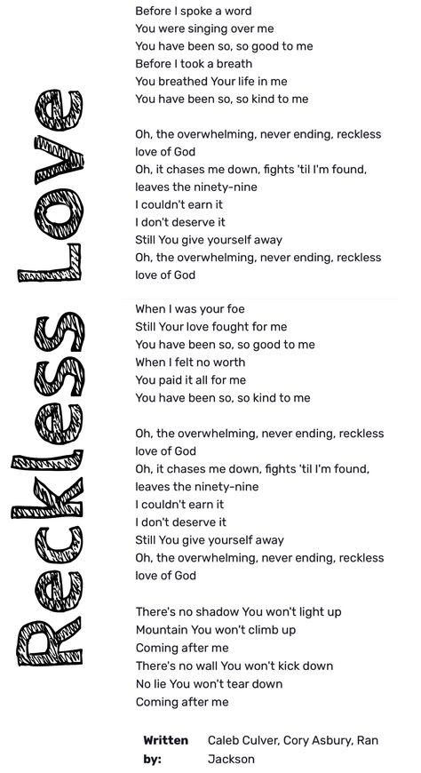 Reckless Love Love Lyrics Wallpaper, Reckless Love Tattoo, Reckless Love Lyrics Wallpaper, Reckless Lyrics, Reckless Love Lyrics, The Pretty Reckless Album Cover, The Pretty Reckless Lyrics, Reckless Love Of God Lyrics, The Overwhelming Reckless Love Of God