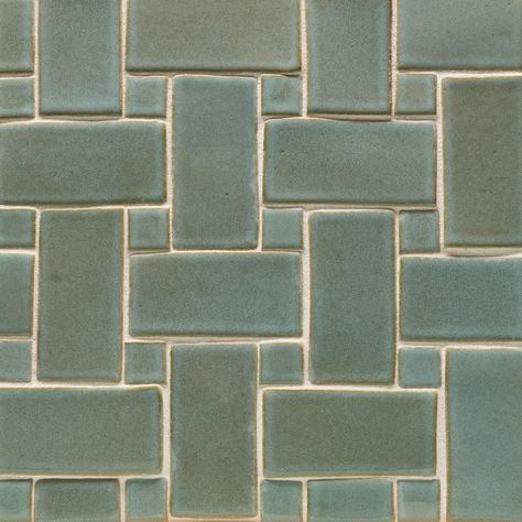 Craftsman Interior Design, Stonington Connecticut, Basket Weave Tile, Artisan Tile, Craftsman Tile, Ceramic Tile Bathrooms, Craftsman Interior, Artisan Tiles, Handcrafted Tile