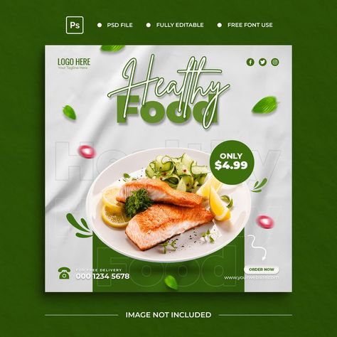 Resturant Menu, Healthy Food Recipe, Food Promotion, Banner Design Inspiration, Food Banner, Social Media Advertising Design, Logo Design Video, Food Menu Design, Food Poster Design