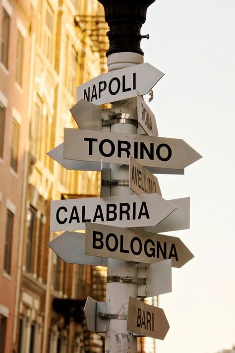 Italian signs - when you see these at a traffic circle you better read fast! Boston Neighborhoods, Italian Heritage, Travel Wishlist, Little Italy, Travel Images, Design Sponge, Travel Board, Calabria, Street Signs