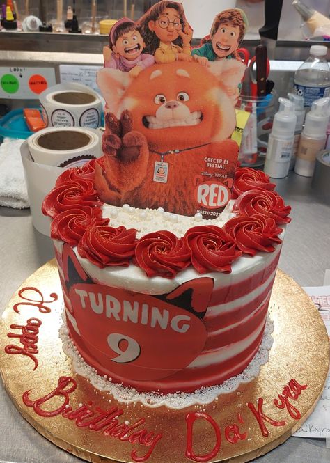 Red Party Ideas, Red Birthday Cakes, Turning Red, Red Party, Childrens Birthday Party, Red Panda, Cake Inspiration, 5th Birthday, 3rd Birthday