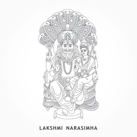 Sri lakshmi narasimha swamy | Premium Vector #Freepik #vector #snake Mother Lakshmi, Lakshmi Narasimha Swamy, Floral Illustration Vintage, Lakshmi Narasimha, Narasimha Swamy, Calligraphy Quotes Doodles, Mysore Painting, Goddess Of Wealth, Cosmic Art