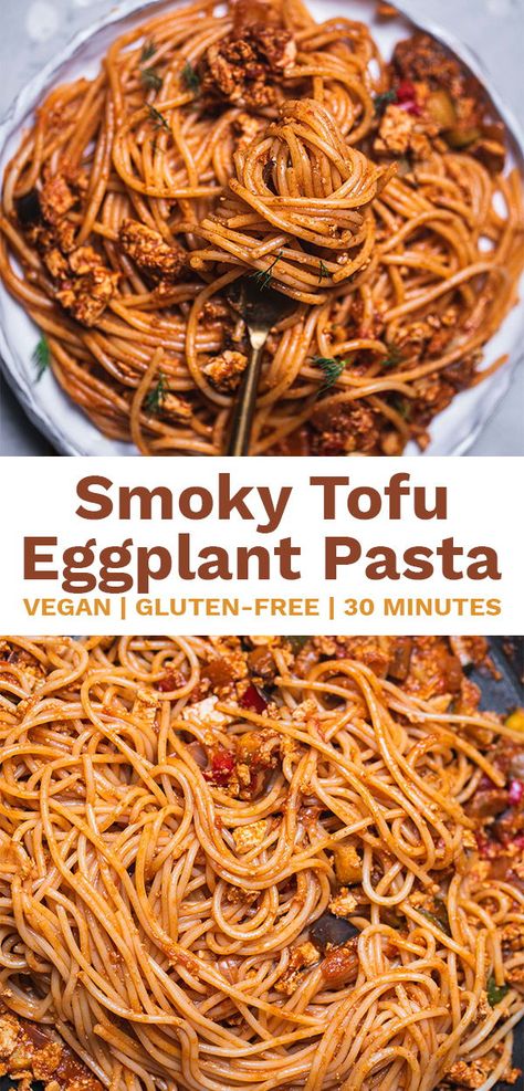 Vegan Recipes Eggplant, Vegan Batch Cooking, Eggplant With Pasta Recipes, Eggplant Tofu Recipe Healthy, Eggplant Pasta Vegan, Eggplant Tofu Recipe, Eggplant Tofu, Tofu Dinner, Eggplant Mapo Tofu