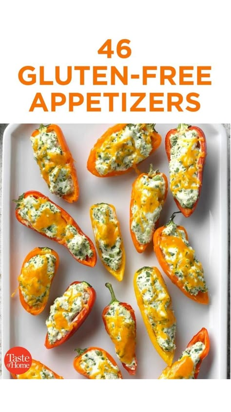 A gluten-free diet shouldn't mean saying "no" to appetizers. These gluten-free recipes are perfect for entertaining or on-the-go eating. Savory Gluten Free Appetizers, Gluten Free Appies, Healthy Gluten Free Appetizers, Thanksgiving Gluten Free Appetizers, Gluten Free Appetizers For Thanksgiving, Gluten Free Bridal Shower Food Ideas, Gluten Free Savory Snacks, Gluten Free Hors D’oeuvres, Christmas Appetizers Gluten Free