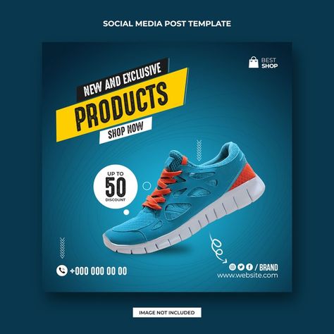 Sports shoes square social media post | Premium Psd #Freepik #psd #sale Sports Instagram Post Design, Sports Social Media Post, Sale Design Graphics Ideas, Social Media Campaign Design, Template Facebook, Sale Template, Graphic Design Brochure, Social Design, Instagram Promotion