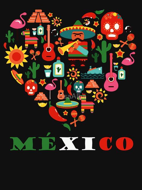 "LOVE MEXICO" T-shirt by LisaAlba #Aff , #ad, #MEXICO, #LOVE, #LisaAlba, #shirt Mexico Is Always A Good Idea, Vintage Style Jewellery, Arte Popular, Dia De Muertos, Cricut Projects, Vintage Fashion, Cafe, Tote Bag, Quotes