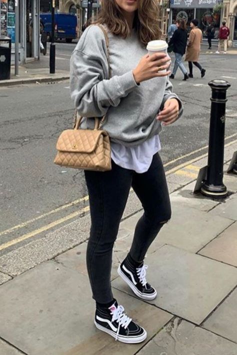 High Tops Vans Outfit, Women Vans Shoes, Vans Outfit Womens Winter, Vans High Tops Outfit Women Winter, Black Hi Top Vans Outfit, High Top Vans Outfit Fall, High Top Sneakers With Leggings, Vans Sk8 Hi Outfit Woman Winter, Black Hightop Vans Outfits