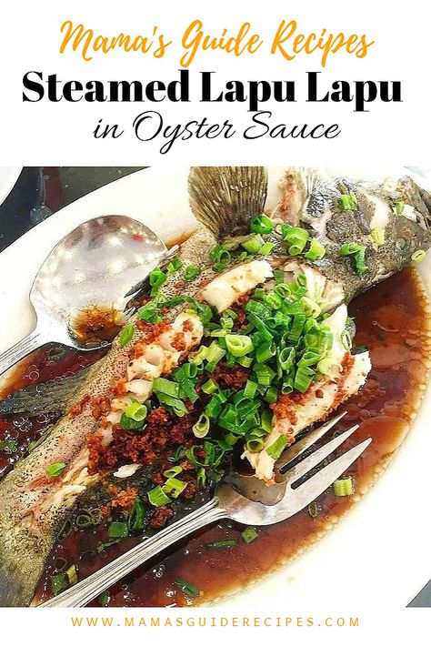 Yummy-licious chinese style steamed Lapu lapu or grouper fish in oyster sauce, taste so divine. Ideal for special occasions Pompano Fish Recipe, Steamed Fish Recipes, Whole Fish Recipes, Grouper Fish, Chinese Fish, Beef Stroganoff Crockpot, Steam Recipes, Steamed Fish, Crockpot Beef