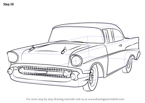 Step by Step How to Draw a 1957 Chevy Bel Air : DrawingTutorials101.com Sketchbook Tips, Bel Air Car, Garage Mural, Car Drawing Easy, London Cab, Sketch Cars, 1956 Chevy Bel Air, Disney Pop Art, 57 Chevy Bel Air