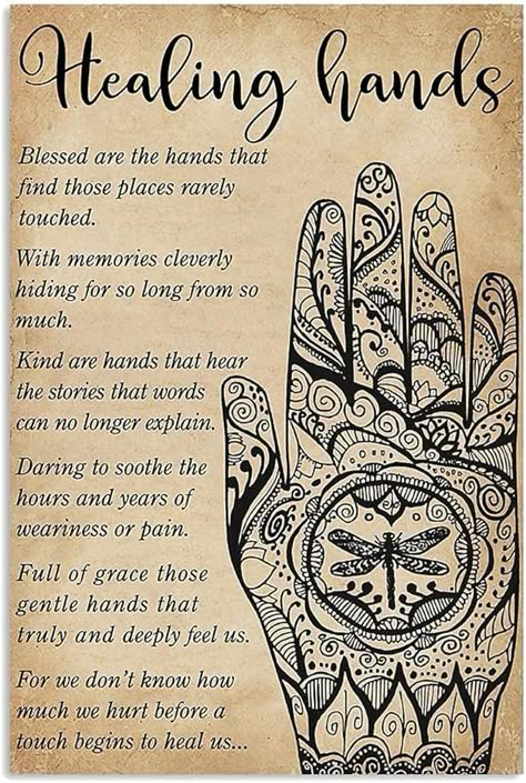 Amazon.com: SIGNCHAT Healing Hands Massage Therapist Poster Wall Art Poster Cute Sign Wall Decor Metal Sign Poster 8X12 Inches: Posters & Prints Hands Massage, Art Quotes Inspirational, Hand Massage, Healing Hands, Vertical Poster, Cute Signs, Reflexology, Massage Therapist, Hand Illustration