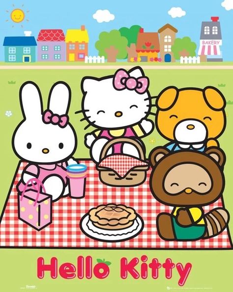 HK Hello Kitty Picnic, Sanrio Bunny, Hello Kitty Vans, Hello Kitty Colouring Pages, Hello Kitty Videos, Kitty Coloring, Bubble Stickers, Hello Kitty Coloring, Kids Bedtime