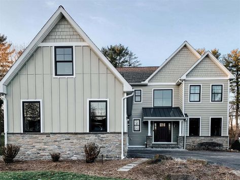 Hardie Monterey Taupe, Hardie Shingle Siding, James Hardie Siding Colors, Hardy Plank Siding, Exterior Siding Colors, Siding Ideas, James Hardie Siding, Hardie Siding, Vertical Siding