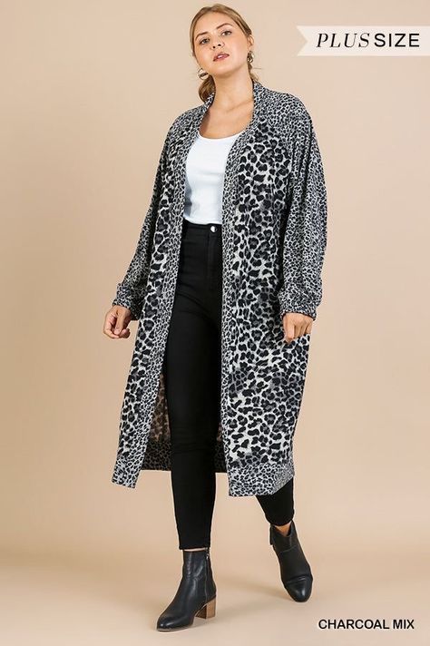 If your photos aren’t giving an experience you’re doing it wrong #sellingonline #femalesinbusiness #goodphotos #businessbuilding Leopard Cardigan Outfit, Plus Size Snow, Velvet Jackets Women, Animal Print Cardigan, Sleeveless Duster, Velvet Cardigan, Animal Print Outfits, Long Sleeve Denim Jacket, Leopard Cardigan