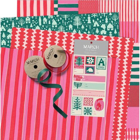 Mingle Gift Wrap Kit. This gift wrap kit has everything you need to wrap your gifts in pattern mixed perfection! Kit Contents: 6 double-sided gift wrap sheets (Mingle, Winter Village), 33 Holiday Gift Labels, and 2 rolls of Cotton Ribbon (red, dark green). | March | Mingle Gift Wrap Kit | Maisonette collects the best children’s products from around the world (unlike Zulily, Etsy, The Tot, Farfetch Kids, Childrensalon, Crate and Kids, Kohls, Wayfair, Buy Buy Baby, Nordstroms, Mini Boden, J.Crew F Colorful Gift Wrapping, Kids Holiday Gifts, Winter Village, Party Goods, Cotton Ribbon, Love And Affection, Things To Make, Holiday Gift Wrap, Gift Labels