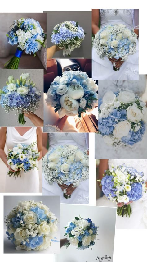 White And Blue Wedding Theme, Blue Orchid Bouquet, Cornflower Blue Wedding, Baby Blue Weddings, Early Spring Wedding, Blue Flowers Bouquet, Bridesmaid Bouquet White, Blue Gold Wedding, Blue Wedding Decorations