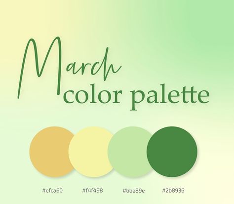 Shamrock Green Color Palette, March Color Palette 2025, Green Spring Color Palette, St Patrick's Day Color Palette, Ireland Color Palette, March Colour Palette, Princess And The Frog Color Palette, March Palette, March Color Palette