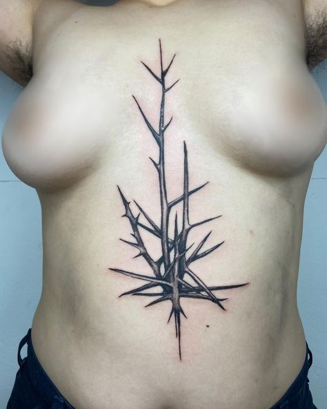 Thorn Shoulder Tattoo, Locust Tattoos, Thorny Vine Tattoo, Thorn Tattoo, Honey Locust, Vine Tattoos, Piercing Tattoo, Tattoo Inspo, Body Mods