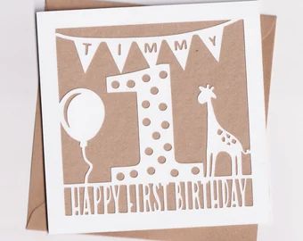 Giraffe Birthday Card, Cricut Birthday Cards, First Birthday Card, 1st Birthday Card, Giraffe Birthday, Cricut Birthday, First Birthday Cards, Birthday Photo Banner, 1st Birthday Cards