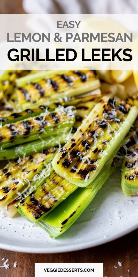 Leeks Side Dish, Leek Recipes Side Dishes, Grilled Leeks, Leeks Recipe, Recipe With Lemon, Leek Recipes, Fresh Eats, Vegan Grilling, Healthy Side Dish