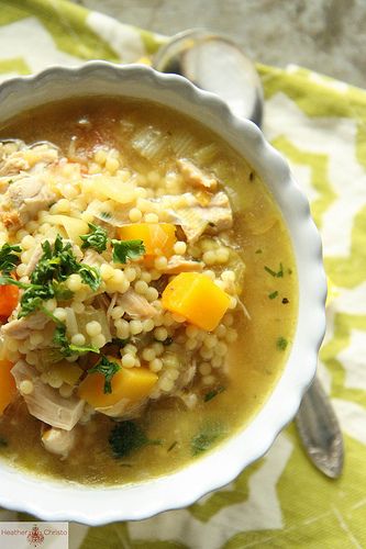 Turkey, Leek and Butternut Squash Noodle Soup Turkey Soup From Carcass, Butternut Squash Noodle, Advocare Recipes, Squash Noodles, Chowder Soup, Winter Cooking, Turkey Soup, Leek Soup, Savory Soups