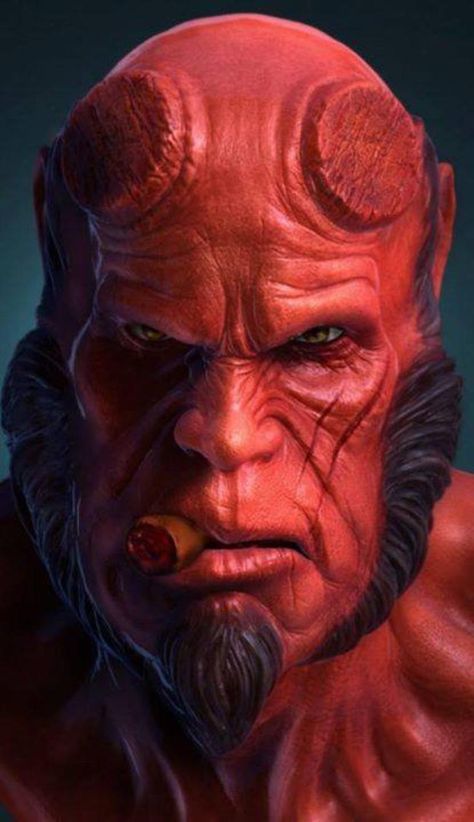 #Hellboy #Fan #Art. (Hellboy) By: Unknown. (If you know who drew this, please send it to me) Thank You. (THE * 5 * STÅR * ÅWARD * OF: * AW YEAH, IT'S MAJOR ÅWESOMENESS!!!™) ÅÅÅ+ Hell Boy, Hellboy Art, Pahlawan Marvel, Seni 3d, Pahlawan Super, Dark Horse Comics, Marvel Vs, Arte Horror, Superhero Art