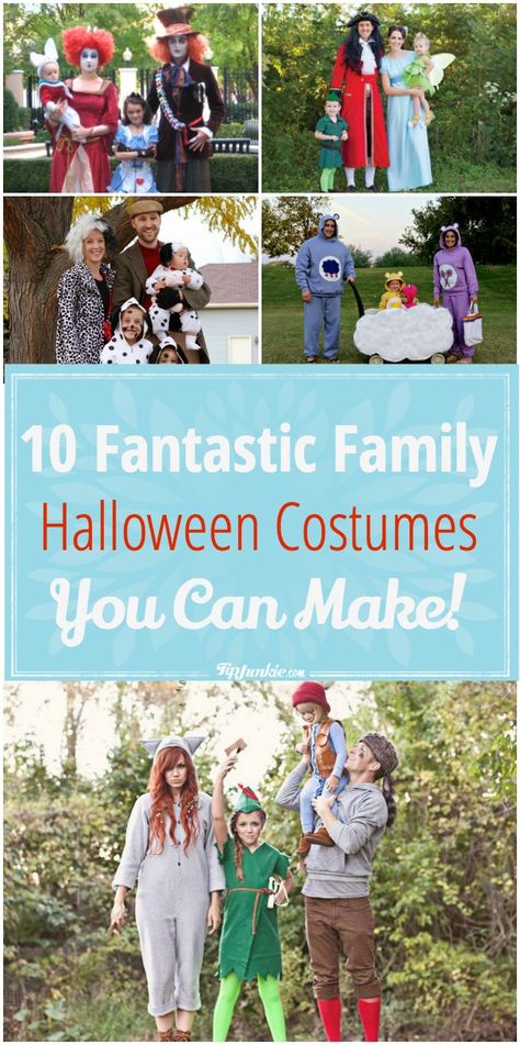 10 Fantastic Family Halloween Costumes You Can Make! Halloween Costumes Family Of Three, Diy Family Halloween Costumes, Halloween Costumes You Can Make, Halloween Costumes For Family, Halloween Toddler, Mom Ideas, Parenting Strategies, Family Diy, Funny Family